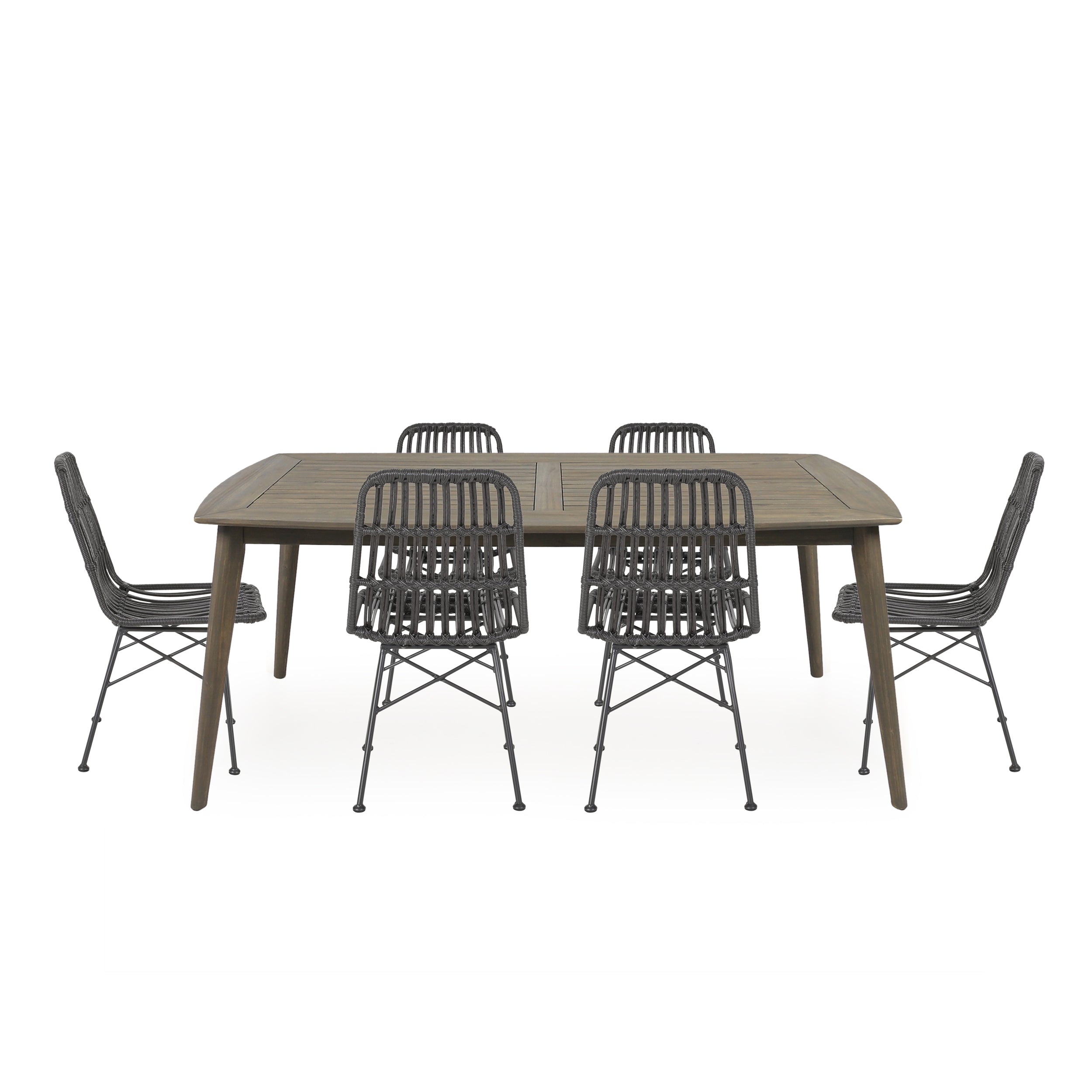 Kendal Outdoor 6 Seater Wicker Dining Set