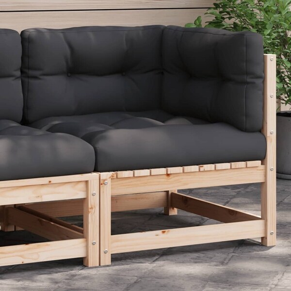 vidaXL Patio Furniture with Cushions Outdoor Sectional Seating Solid Wood Pine