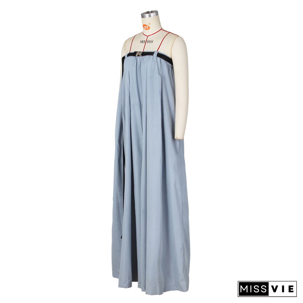 Loose Baggy Strapless Wide Leg Jumpsuits