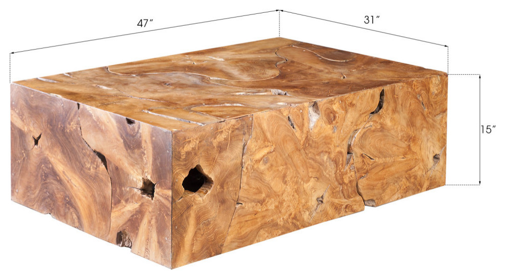 Teak Slice Coffee Table   Rustic   Coffee Tables   by Phillips Collection  Houzz