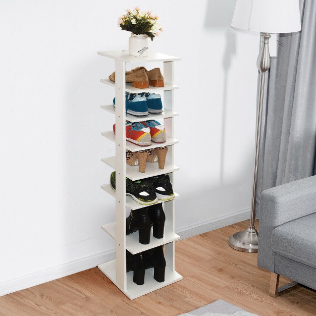 Costway Wooden Shoes Storage Stand 7 Tiers Shoe Rack Organizer Multi shoe Rack Shoebox