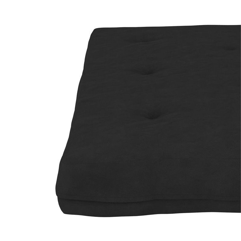 DHP Eve 8 Inch Full High Density Polyester Fill Futon Mattress in Black