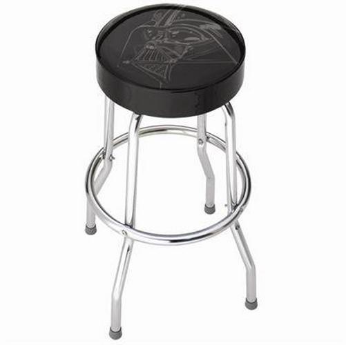 Plasticolor Darth Vader Garage Stool， Black， Gray， Chrome