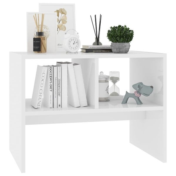 vidaXL Side Table High Gloss White 24