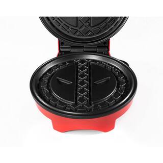 Uncanny Brands 900-Watt Marvel's Deadpool Round Red American Waffle Maker WM1-MVX-DPL