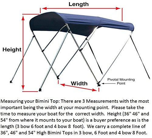 New 4 Seasons Brand Boat Bimini Top Cover 3 Bow 54”H x 67”-72” W Gray