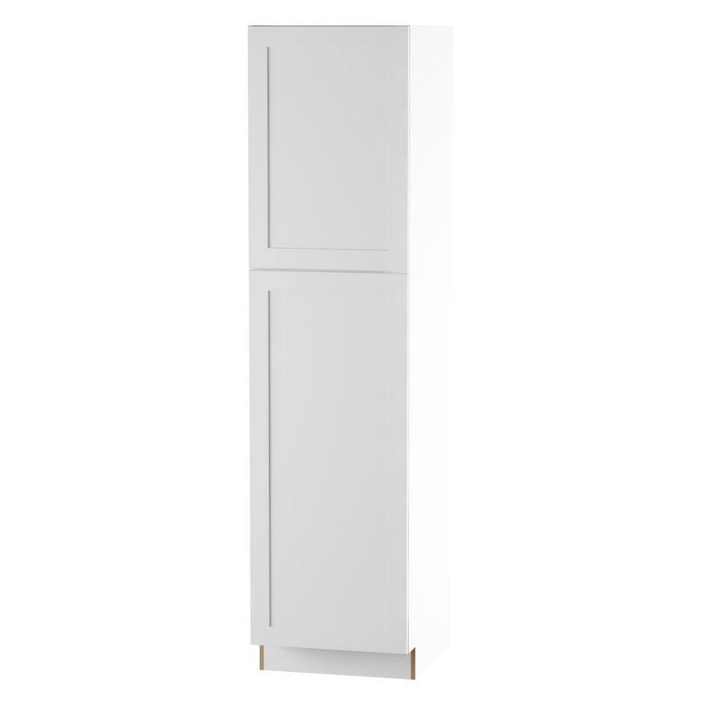 Hampton Bay Cambridge White Shaker Assembled Pantry Cabinet with Adjustable Shelves  Soft Close Doors (24 in. W x 24.5 in. D) CM2484P-WH