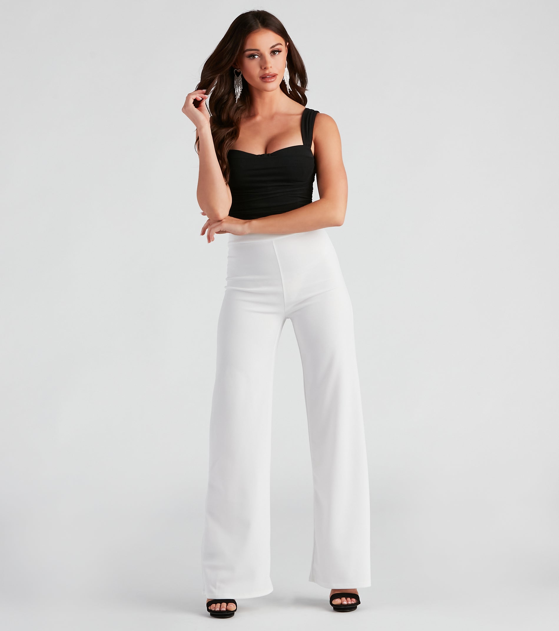 All The Class Crepe Wide Leg Pants