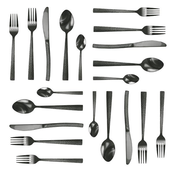 20 Piece Stainless Steel Flatware Set in Black