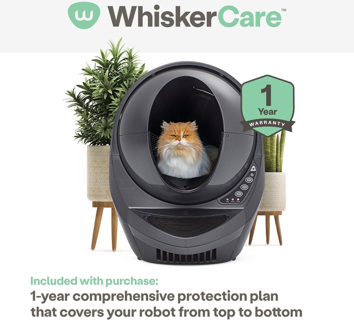 Whisker Litter-Robot 3 WiFi Enabled Automatic Self-Cleaning Cat Litter Box