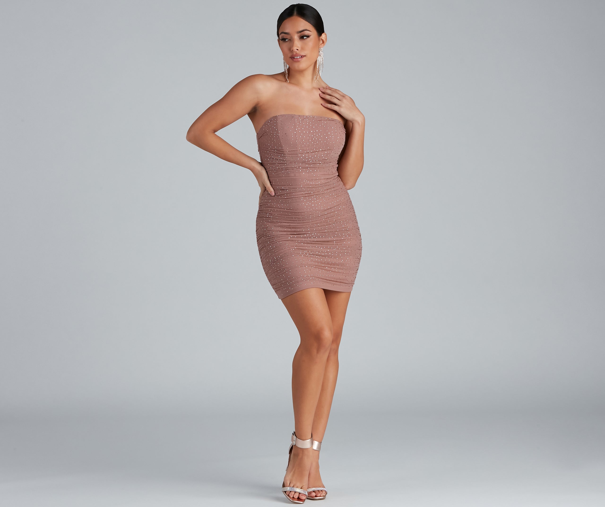 Desi Heatstone Corset Mini Party Dress