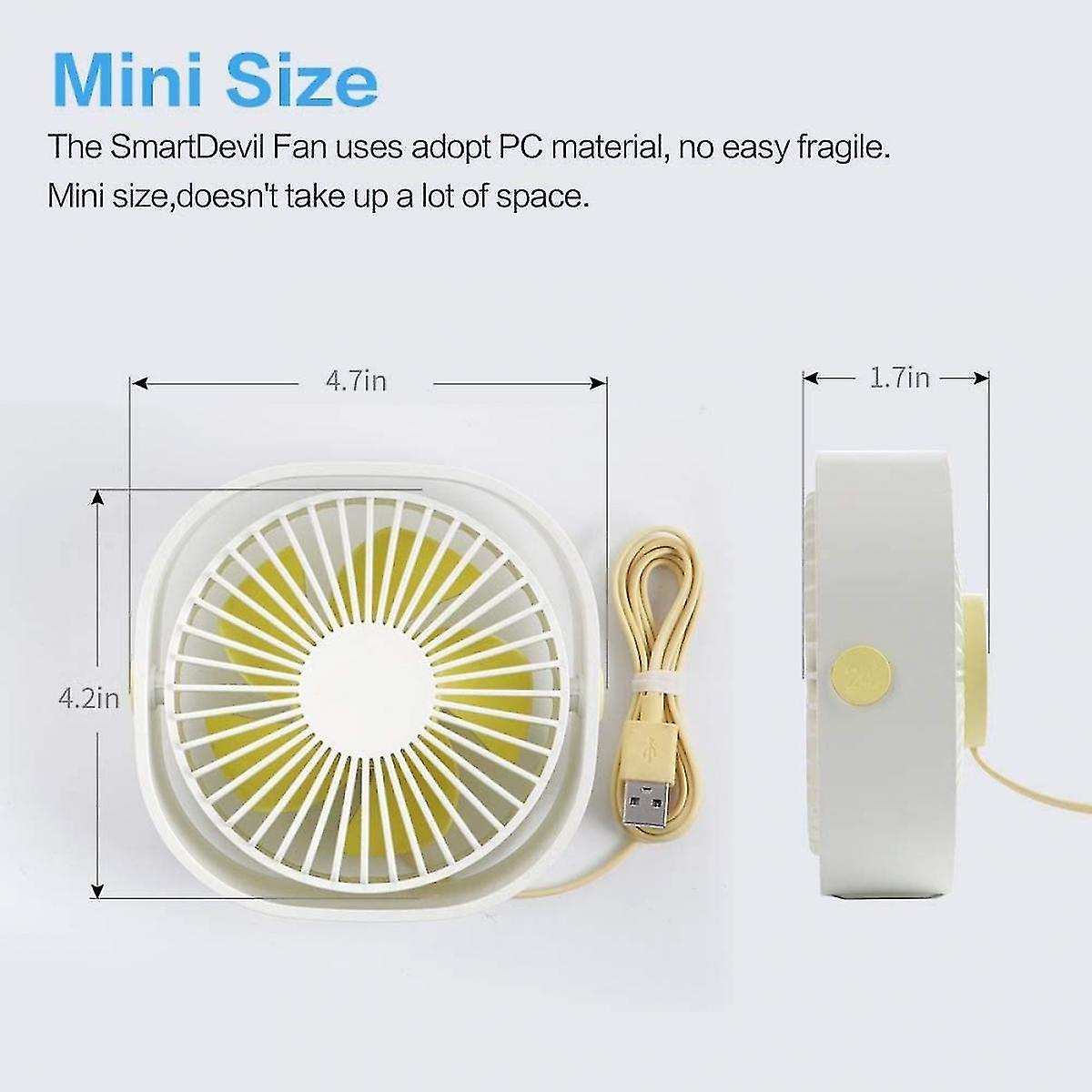 Mini Fan， Small Personal Usb Desk Fan， 3 Speeds Portable Desktop Table Cooling Fan Powered By Usb， Strong Wind， Quiet Operation (blue)