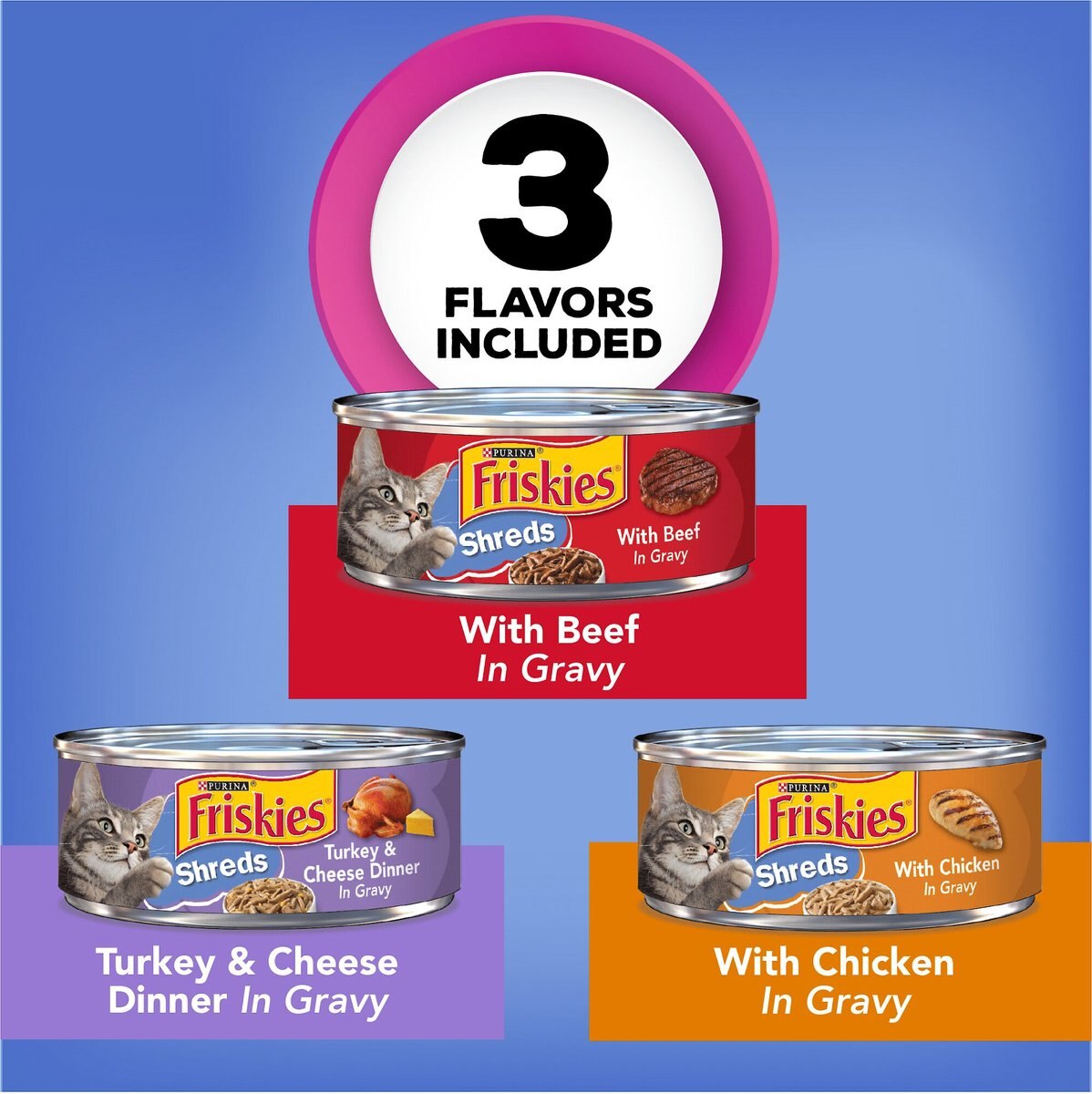 Friskies Savory Shreds Variety Pack Canned Cat Food