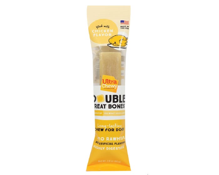 Ultra Chewy Double Treat Bones™ Chicken Flavor Dog Treat， 1 Count