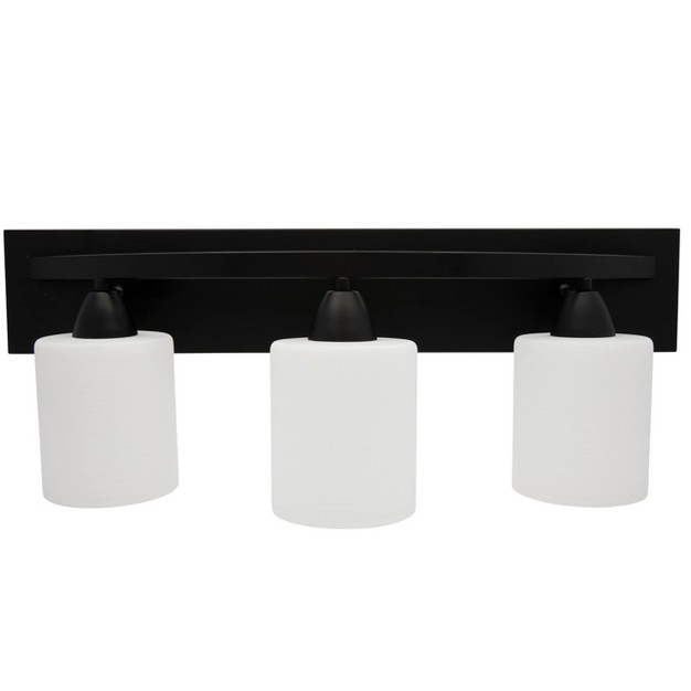 Dorence Vanity Bath Light Bar Interior Lighting Fixture 3 Lights Matte Black