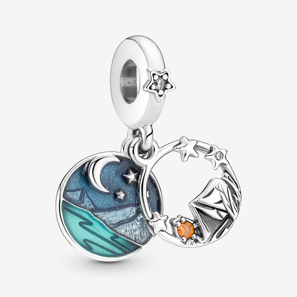 PANDORA  Camping Night Sky Double Dangle Charm