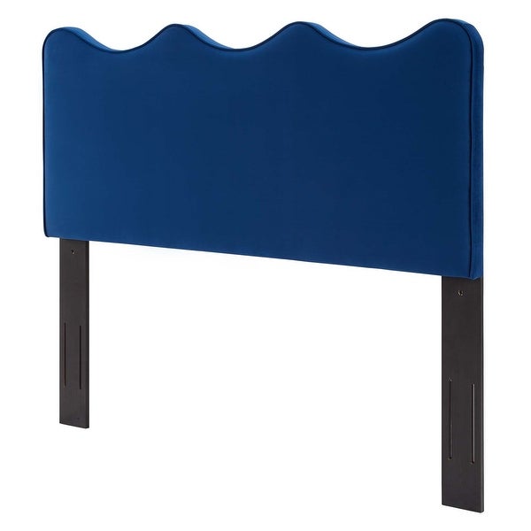 Monrovia Blue Velvet Upholstered Twin Size Headboard - - 34023697