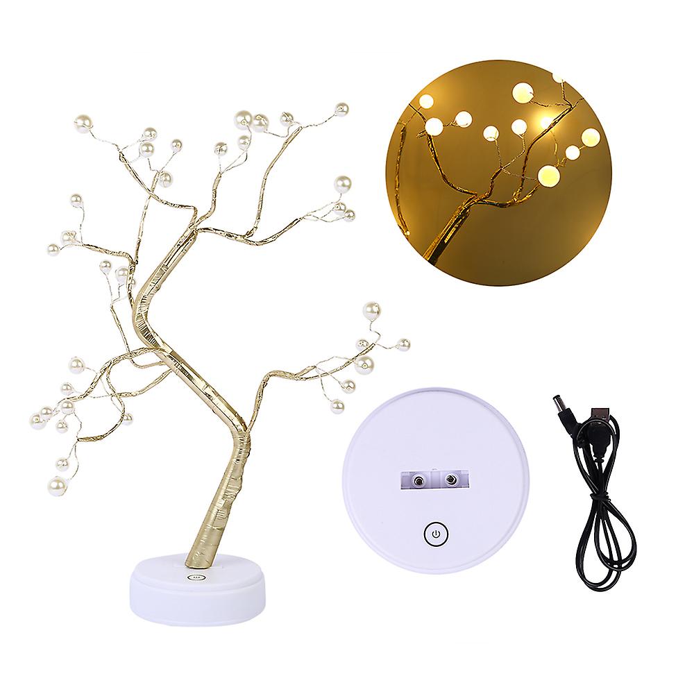 2 Impetus Offer Mode Energy Saving Home Decoration 36 Pearl Bulbs Emulational Tree-shaped Bonsai Light With Warm White Color Warm White