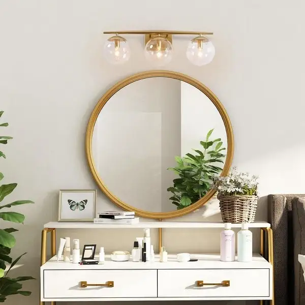 Modern Gold 4/ 3-light Bathroom Vanity Lights Glass Globe Wall Sconces