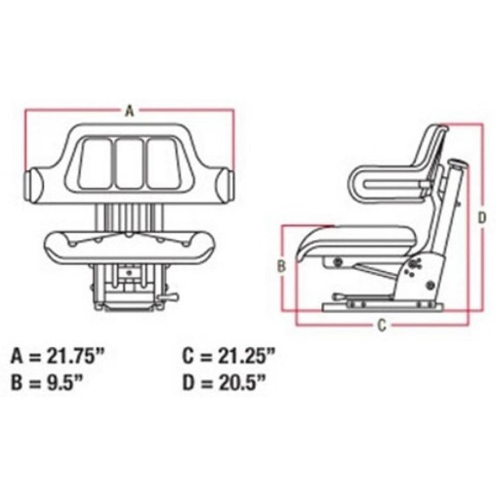 R1262 Utility Seat Assembly - Yellow Fits John Deere