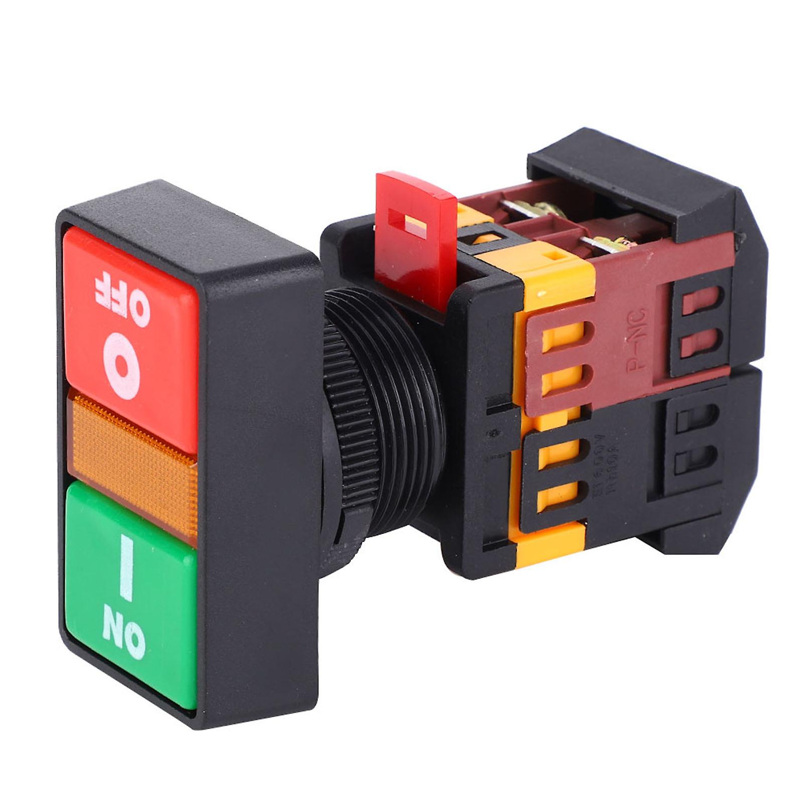 Ppbb-30n Double Push Button Switch With Led Light On Off Momentary Button(380vac )