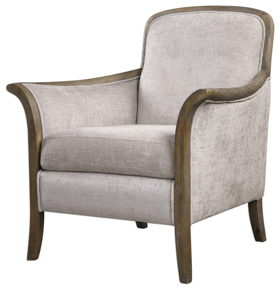 Uttermost Brittoney Taupe Armchair   Transitional   Armchairs And Accent Chairs   by HedgeApple  Houzz