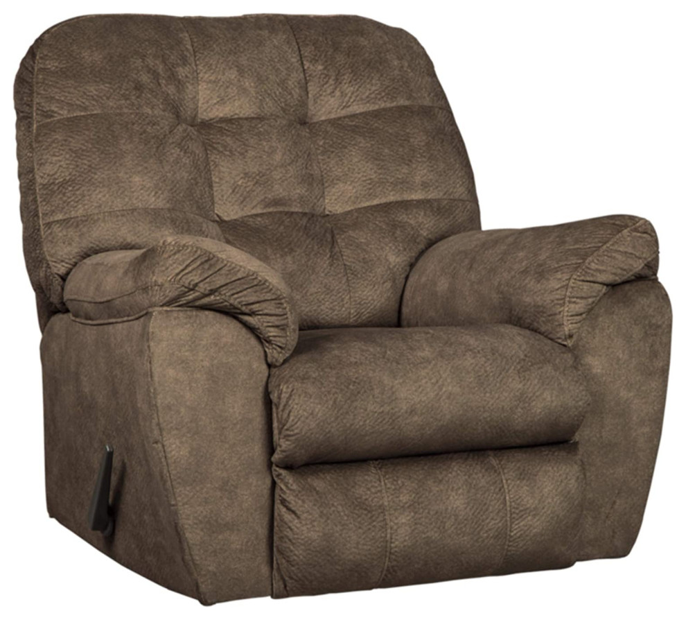 Modern Manual Recliner  Plush Polyester Seat  ampPillowed Armrests   Contemporary   Theater Seating   by Decor Love  Houzz