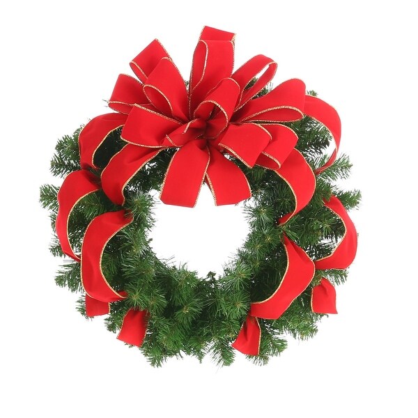 22 Holiday Wreath with Red Large Bow