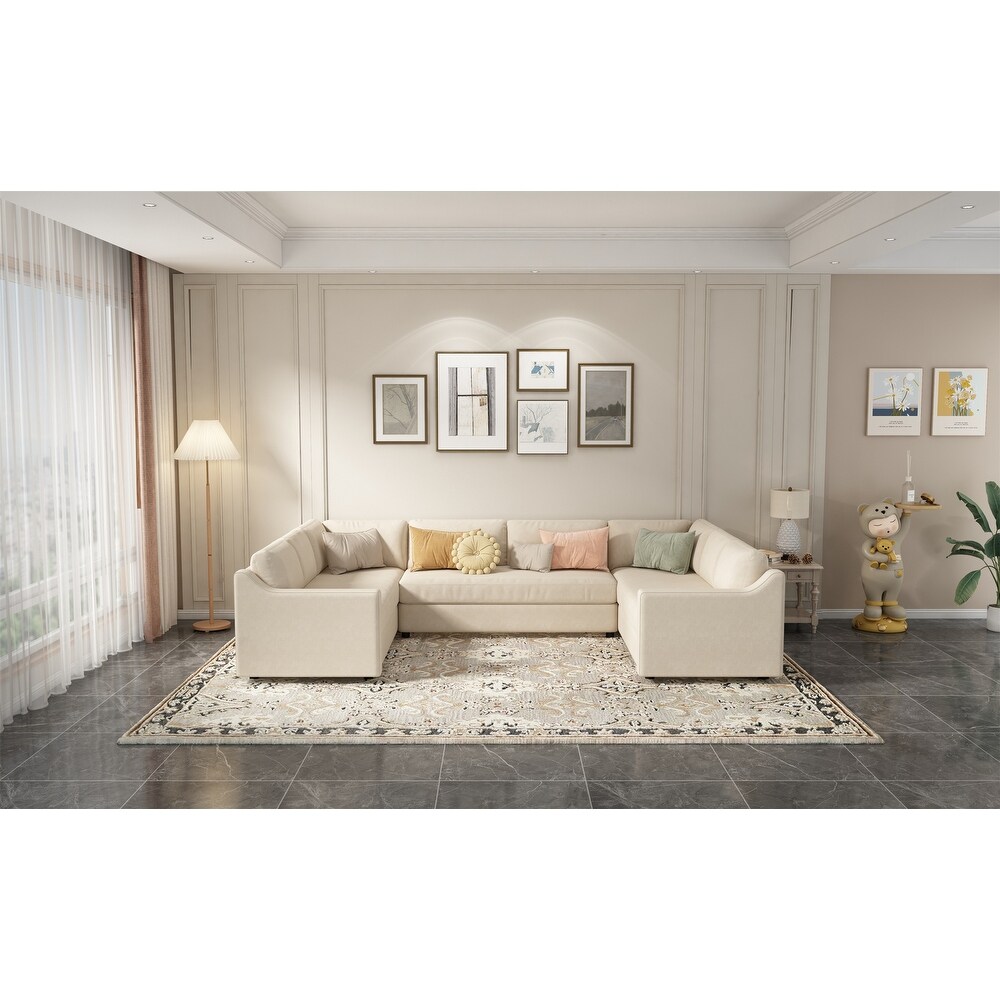 3 Pieces U Shaped Large Sectional Sofa