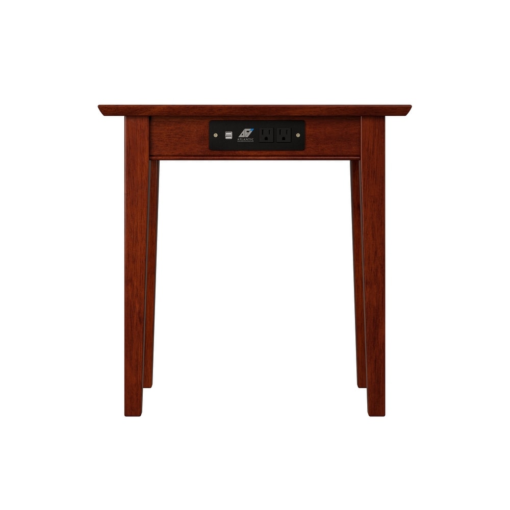 Shaker Side Table with Built In Charging in Walnut Finish