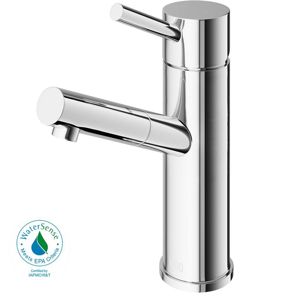 VIGO Noma Single Handle Single-Hole Bathroom Faucet in Chrome VG01009CH