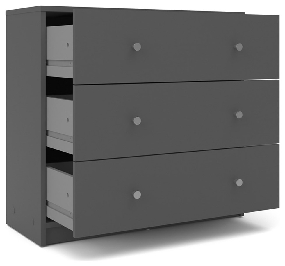 Tvilum Portland 3 Drawer Chest in Gray   Transitional   Dressers   by Homesquare  Houzz