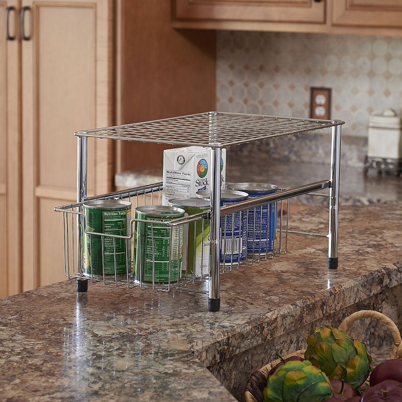 Household Essentials Single Basket Sliding Cabinet Organizer