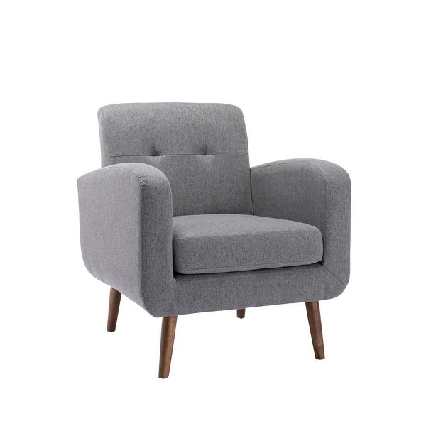 Porthos Home Suri Accent Chair， Fabric or PU Upholstery， Rubberwood Legs