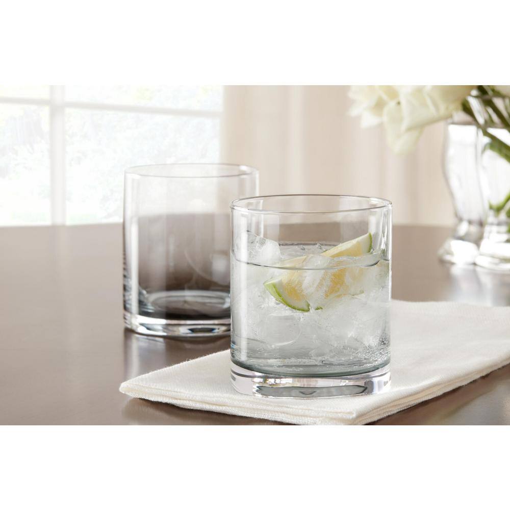 Home Decorators Collection Skylar 12.4 oz. Charcoal Gray Ombre Double Old-Fashioned Glasses (Set of 4) DHA09660Charcoal