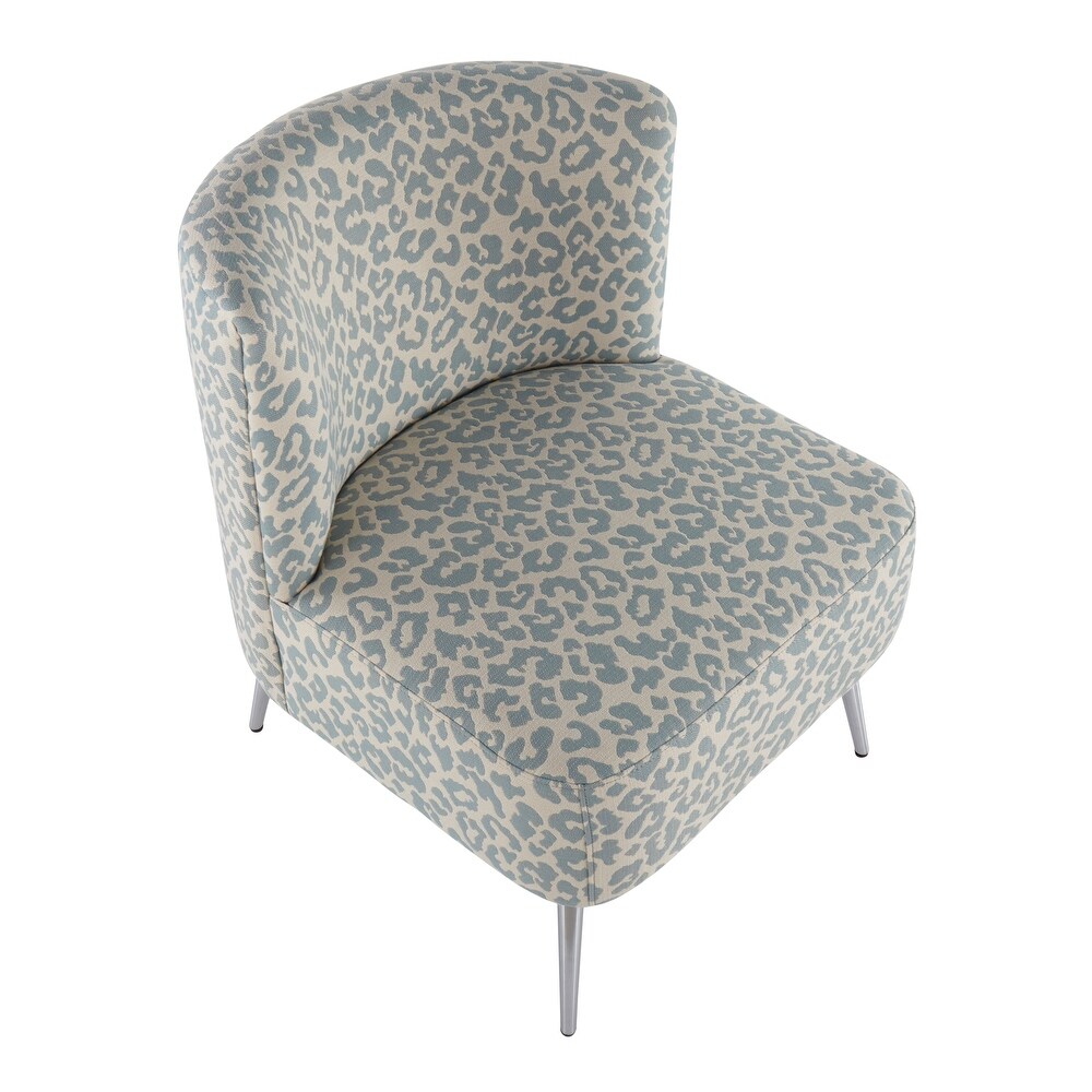 Silver Orchid Harding Leopard Print Slipper Chair