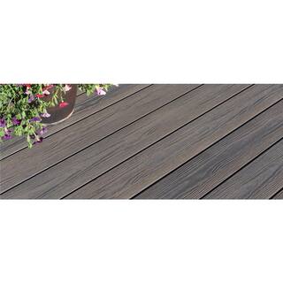 FORTRESS Apex 5.5 in. x 6 in. x 1 in. Square Alaskan Driftwood Grey PVC Deck Board Sample 195106223