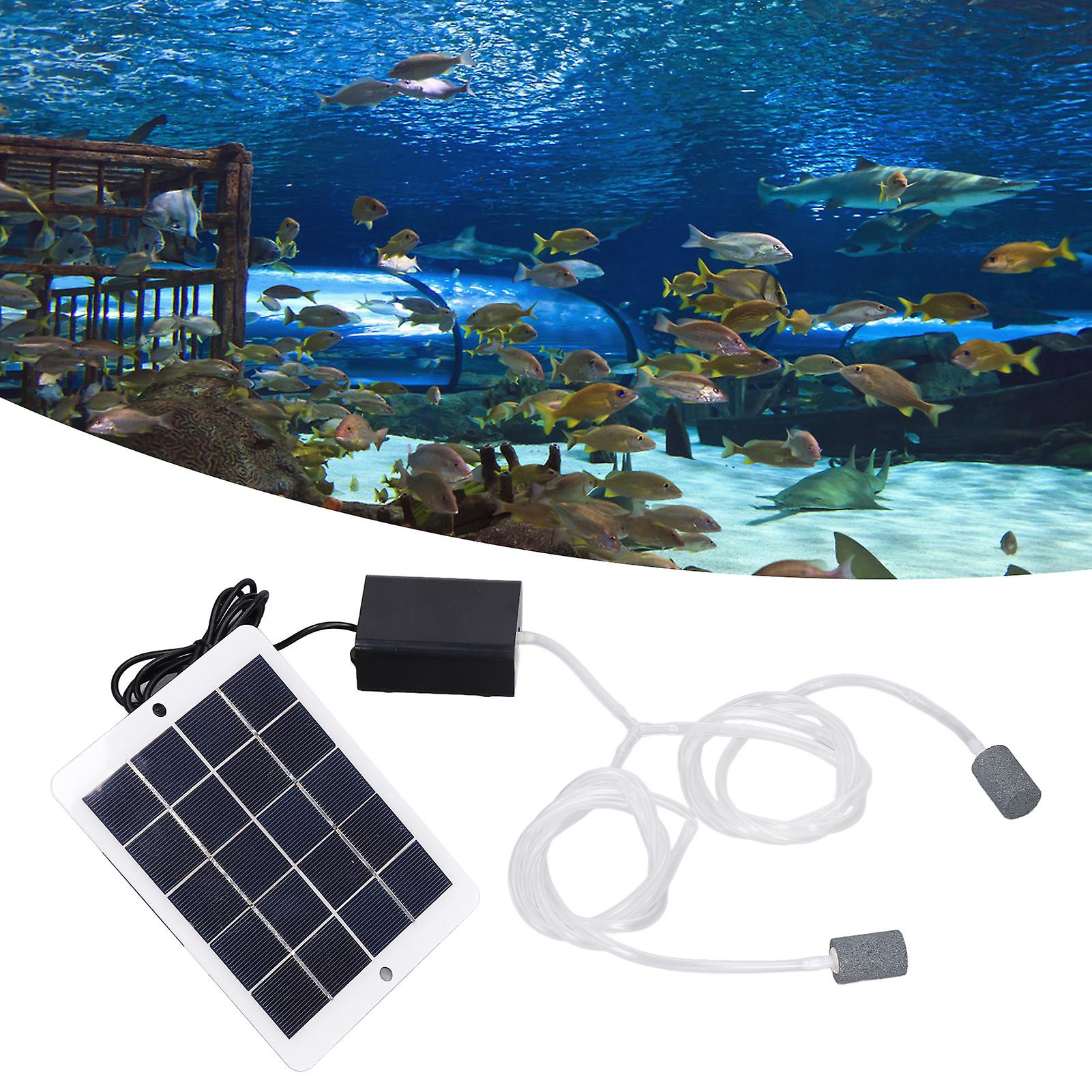 Solar Oxygen Pump， Multi Purpose Rechargeable Air Pump No Noise Portable Fishing Aerator Oxygen Supply For Garden Fish Tank Pool