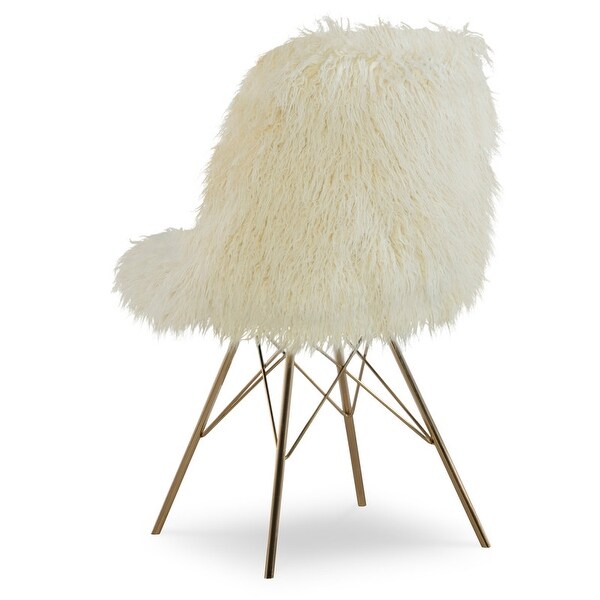 Rowan Faux Fur Chair with Gold Metal Base