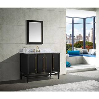 Avanity Mason 48 in. Bath Vanity Cabinet Only in Black with Gold Trim MASON-V48-BKG