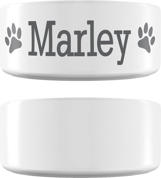 Frisco Paw Print Ceramic Personalized Dog Bowl