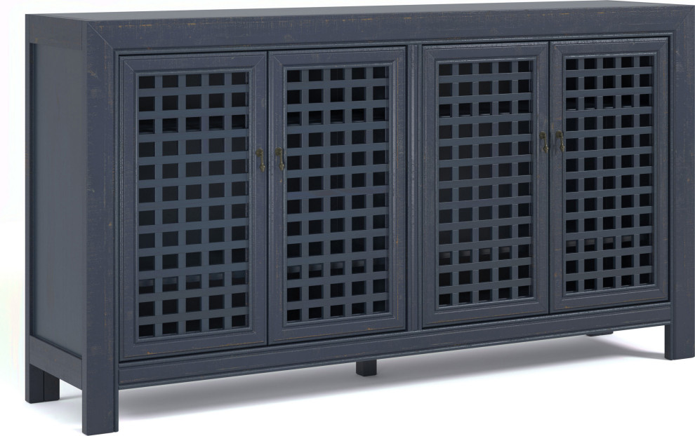 Rio 4 Door Accent Cabinet Navy   Transitional   Accent Chests And Cabinets   by HedgeApple  Houzz