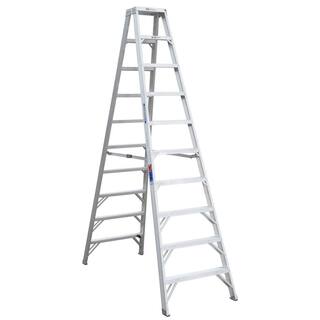 Werner 10 ft. Aluminum Twin Step Ladder with 300 lb. Load Capacity Type IA Duty Rating T310