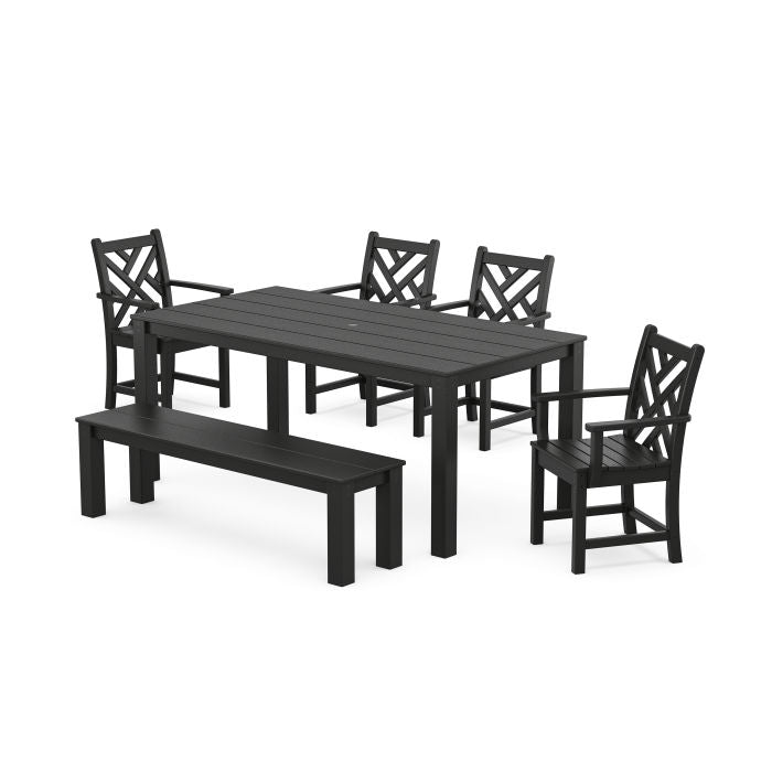 Polywood Chippendale 6-Piece Parsons Dining Set with Bench PWS2319-1