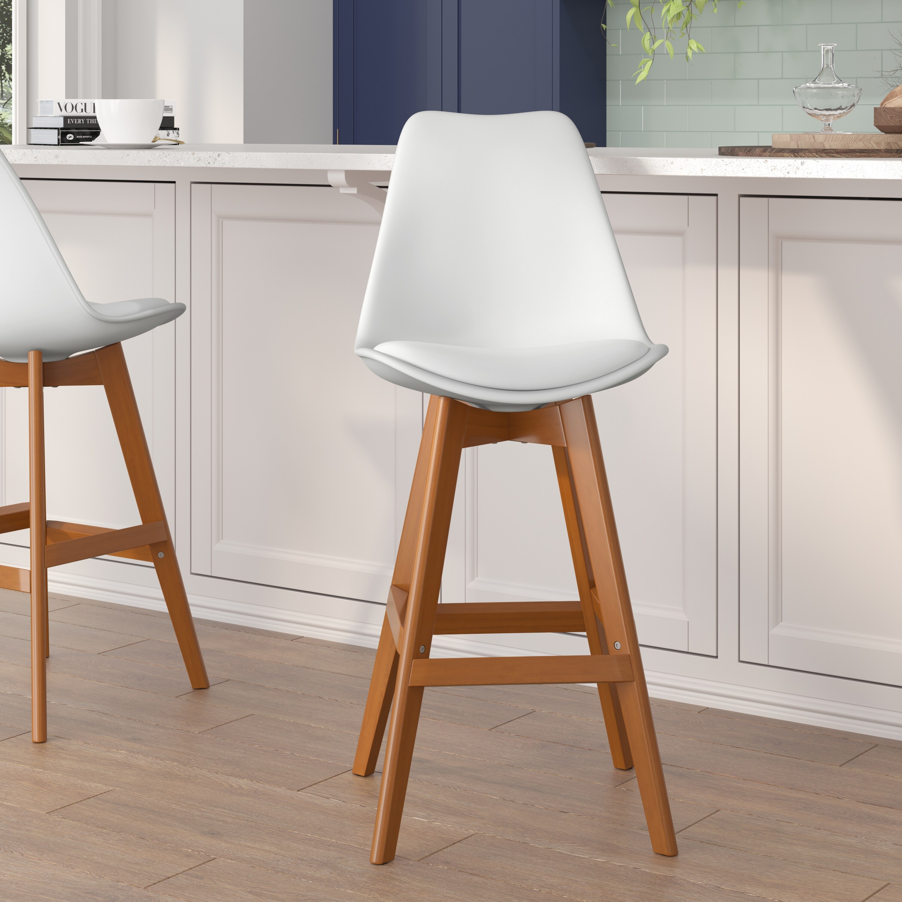 2 Pack Commercial Wood Frame Barstools