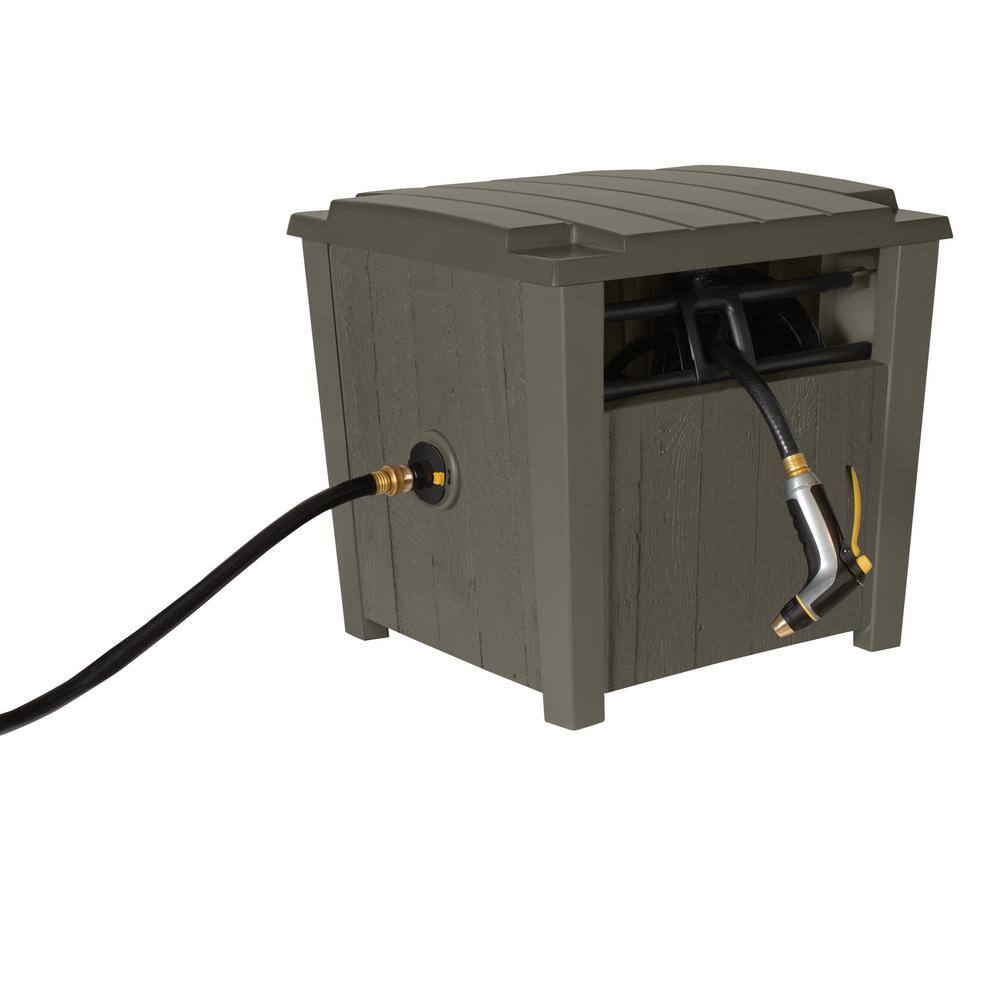 Suncast 150 ft. Farmington Smart Tube Hose Hideaway with Brass Connections - Stoney CPLFHH112