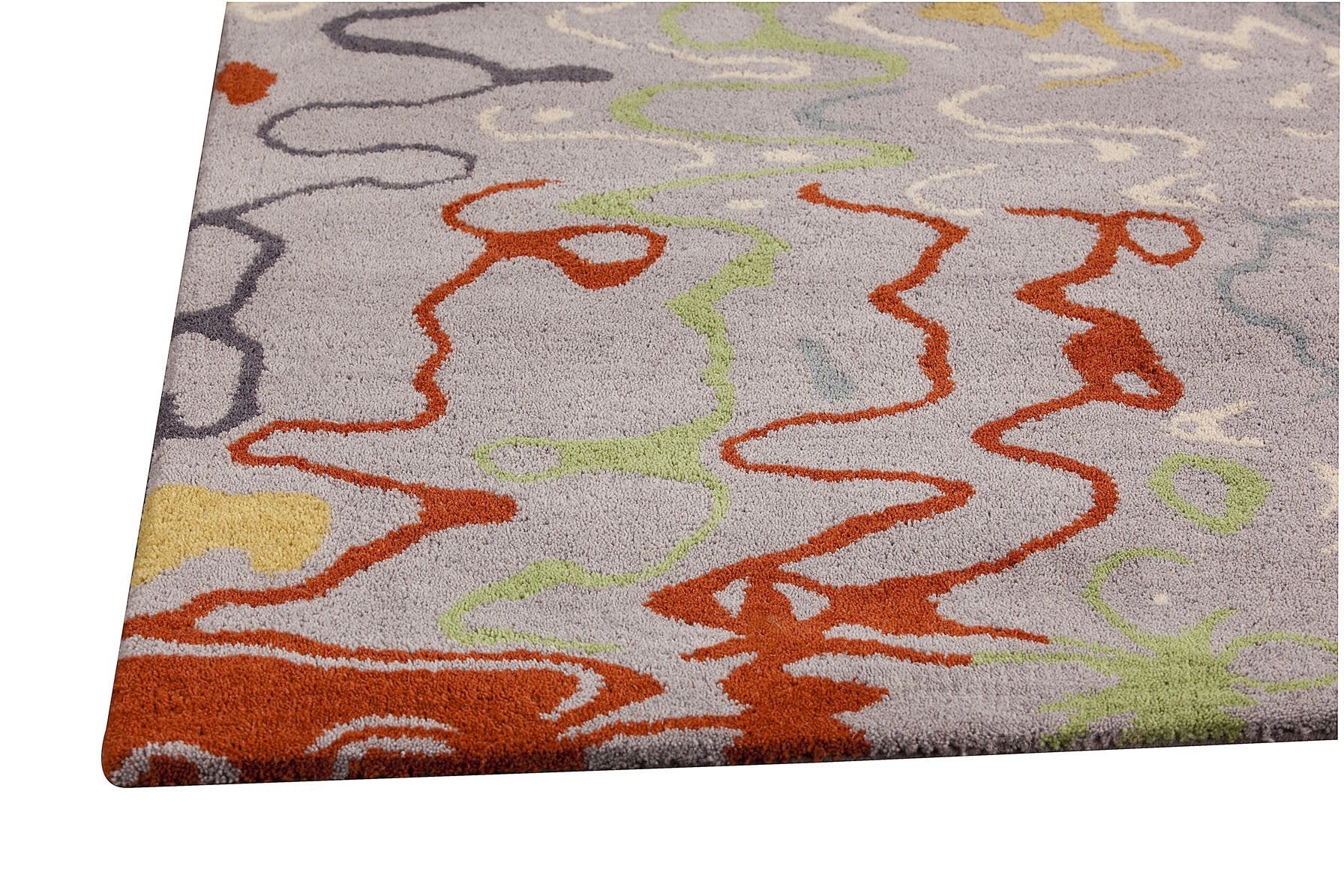 Spia Collection Hand Tufted Wool and Viscose Area Rug in Grey and Multi