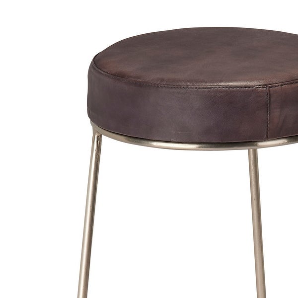 Yuk 30 Inch Metal Barstool， Golden Tri-Legged Base， Padded Seat - 30 H x 18.5 W x 18.5 L Inches