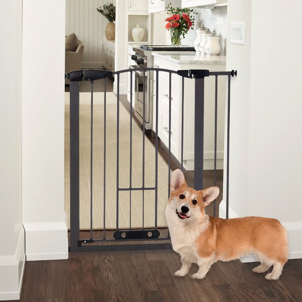 MyPet Tall Deco Easypass Cat and Dog Gate， Graphite