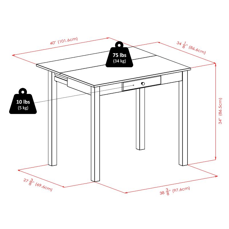 Winsome Perrone High Drop Leaf Bar Table 3-piece Set